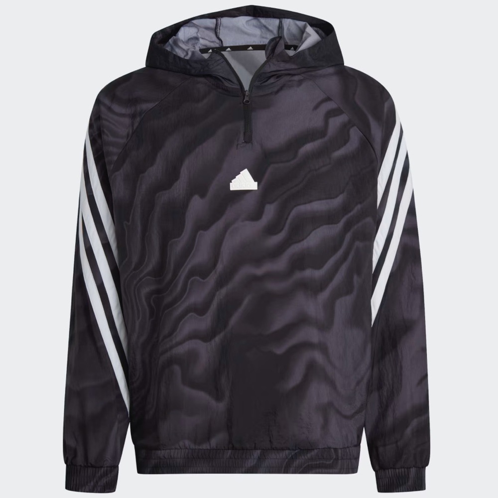 adidas Men's Future Icon All Over Print Hoodie Size XL oversized quarter zip